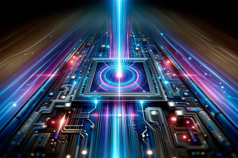 Advanced Technological Photonic Circuit Art Concept