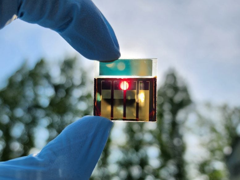 Semi Transparent Perovskite Solar Cell Exposed in the Sunlight