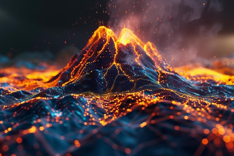 Volcano Measurement Simuation Art Concept