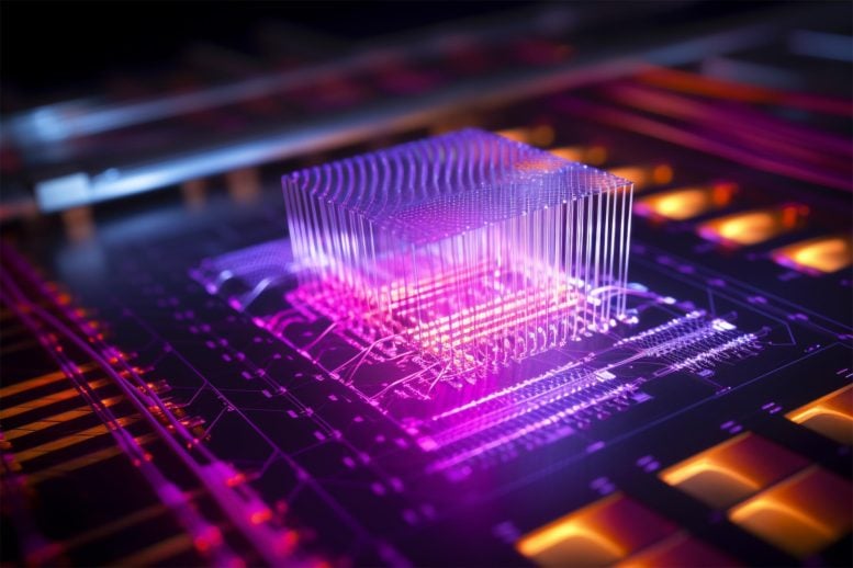 Optical Chip Communication Concept Illustration